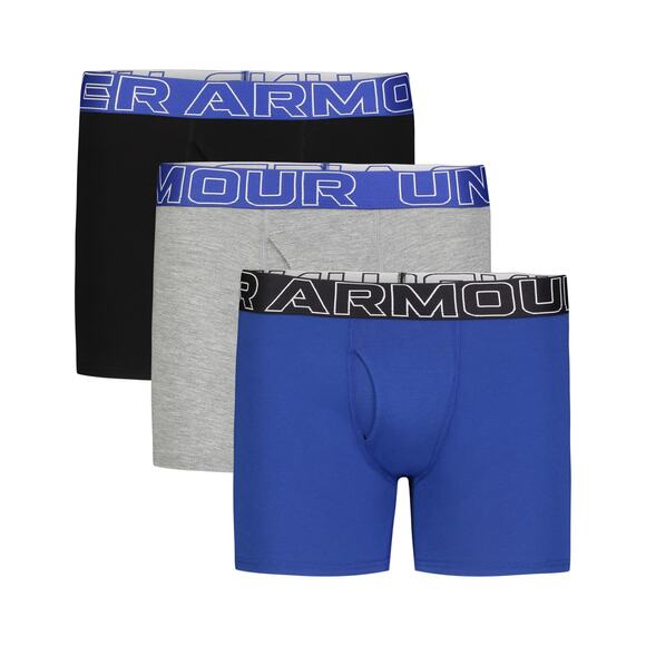 NIB UA PERFORMANCE COTTON BoxerJock - SOLID 3-Pack Performance Cotton  YMed - Picture 1 of 7